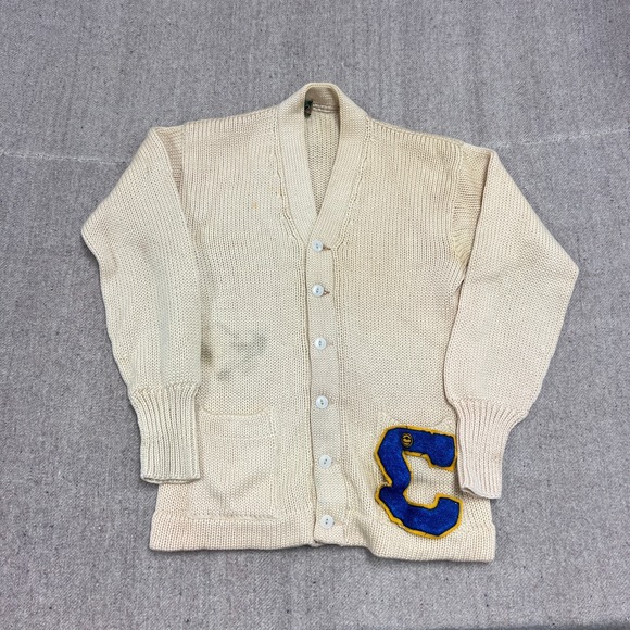 Other - Vintage‎ Letterman Cardigan Mens Medium White 1940s Kagen's